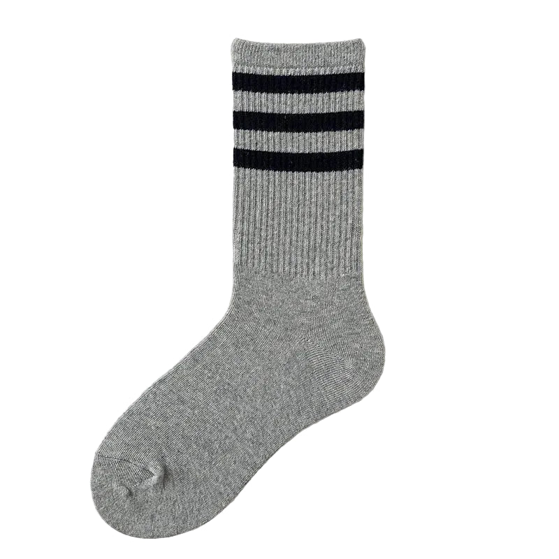 Striped Cotton Crew Socks, Jacquard Unisex EU 36-43