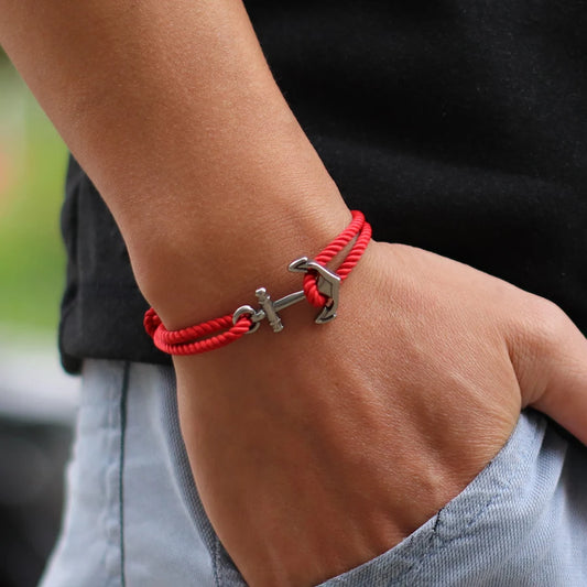 Pulsera de Cuerda con Ancla Marina – Hecha a Mano Ajustable | Estilo Playa y Surf