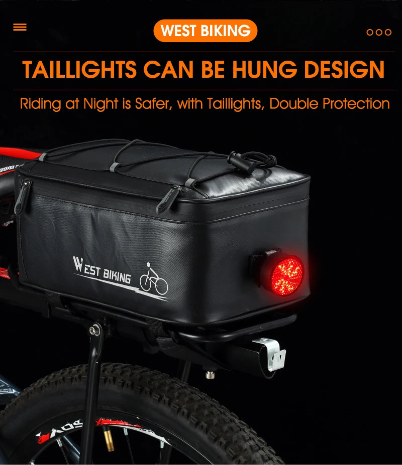 Bolsa de sillín West Biking 4L impermeable - Alforja de bicicleta y motocicleta con cubierta para lluvia