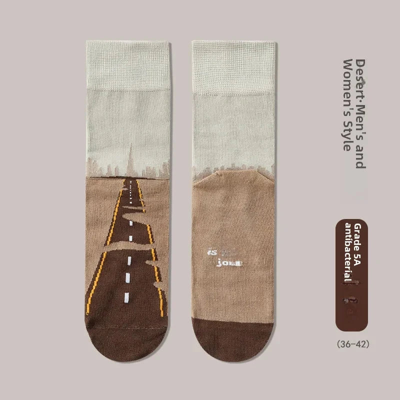 Adventure Cotton Socks Breathable, Anti-Odor, Unisex Mid-Calf deideas