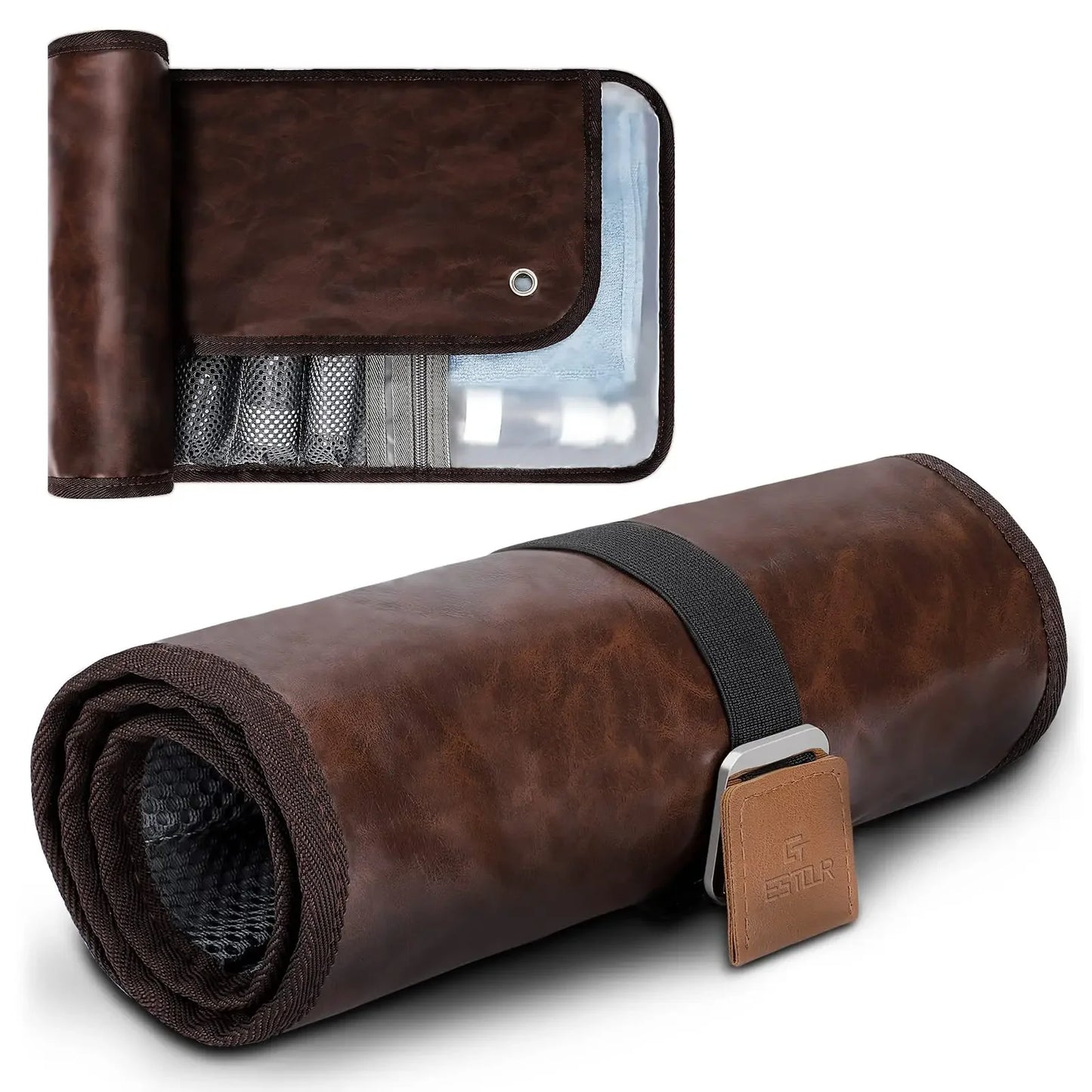 Premium Leather Toiletry Bag for Men - Water-Resistant Travel Dopp Kit
