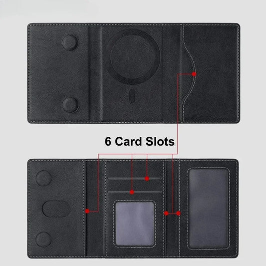 MagSafe PU Leather Card Holder – Magnetic Wallet for iPhone 12 to 17 Pro Max