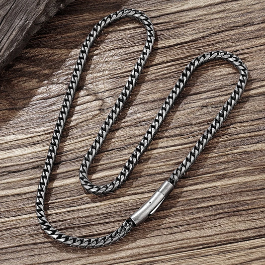 Cuban Link Chain Necklace - Stainless Steel, 6mm, 4 Lengths, Men