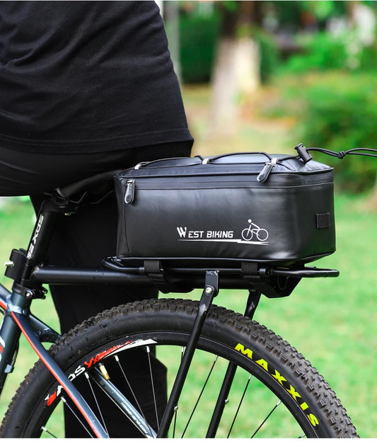 Bolsa de sillín West Biking 4L impermeable - Alforja de bicicleta y motocicleta con cubierta para lluvia