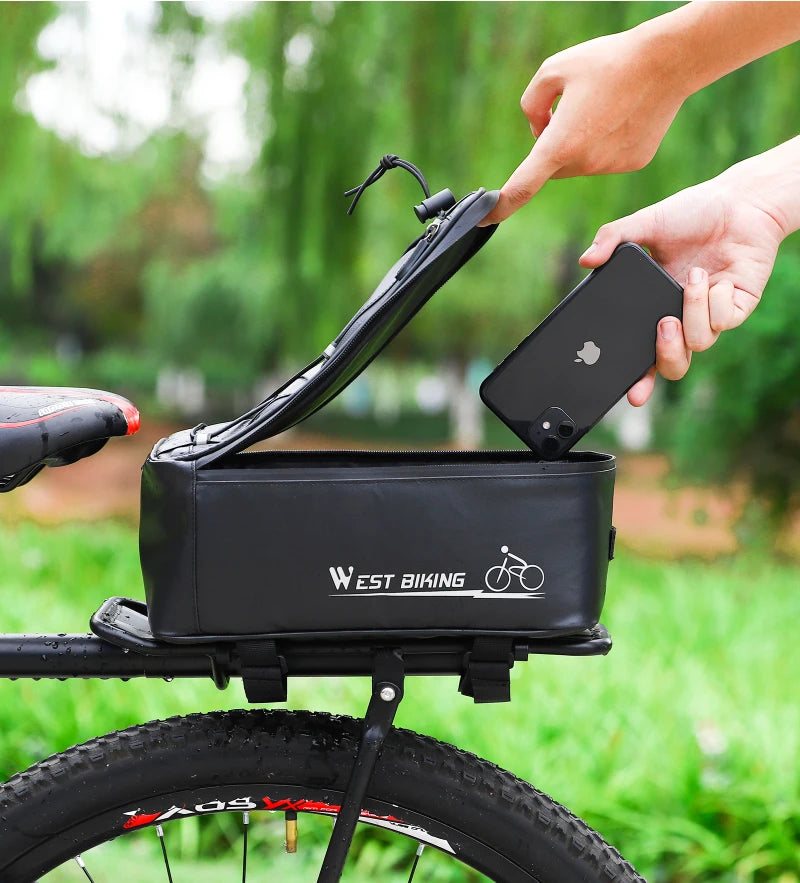Bolsa de sillín West Biking 4L impermeable - Alforja de bicicleta y motocicleta con cubierta para lluvia