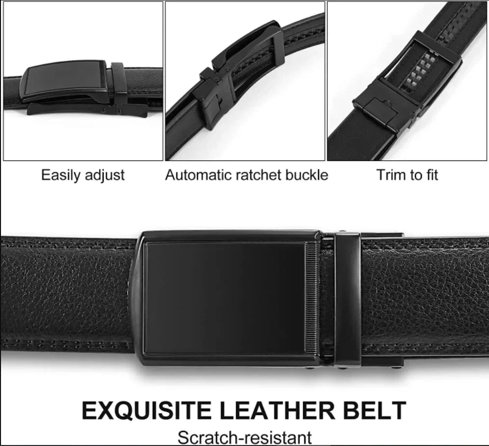 Leather Belt with Automatic Buckle Elegance and Perfect Fit deideas
