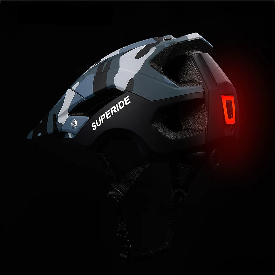 Cycling Helmet with Rechargeable LED Rearlight - CE EN 1078, 15 Vents, 5 Colors, 2 Sizes