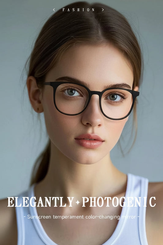 Gafas de sol fotocromáticas de montura grande - Gafas de moda UV400 para oficina y exterior