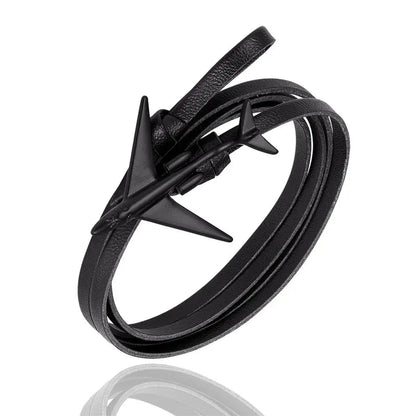 Sky Voyager Leather Bracelet Airplane & Anchor Multilayer Wrap deideas