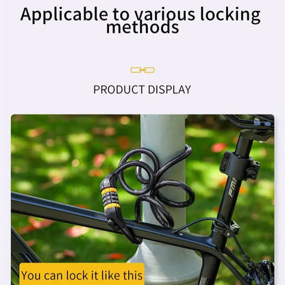 Bike Cable Lock Anti-Theft Password Security for MTB, Road, Scooter & Motorcycle deideas