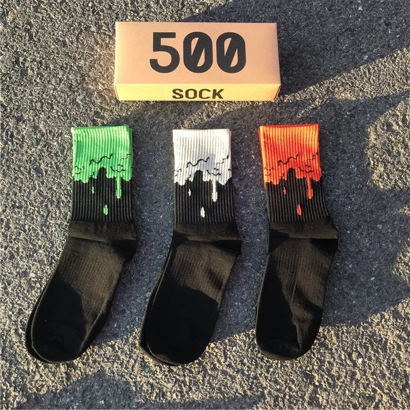 Calcetines de tripulación con costuras de colores, paquete de 3 - Algodón, EU 36-44, 5 combinaciones de colores, Unisex