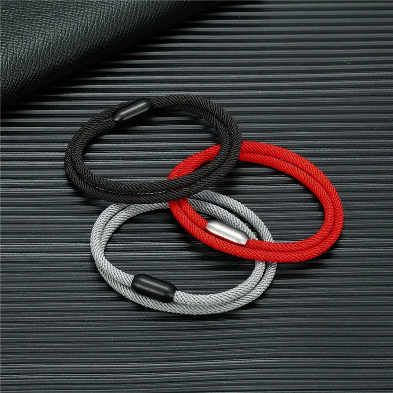 Pulsera de cuerda de aventura - Pulsera de supervivencia al aire libre con cierre magnético