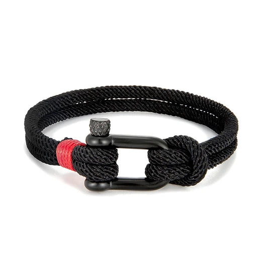 Rocamar Unisex Nautical Bracelet with Anchor and Double Gray Thread deideas