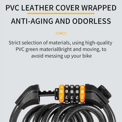 Bike Cable Lock Anti-Theft Password Security for MTB, Road, Scooter & Motorcycle deideas