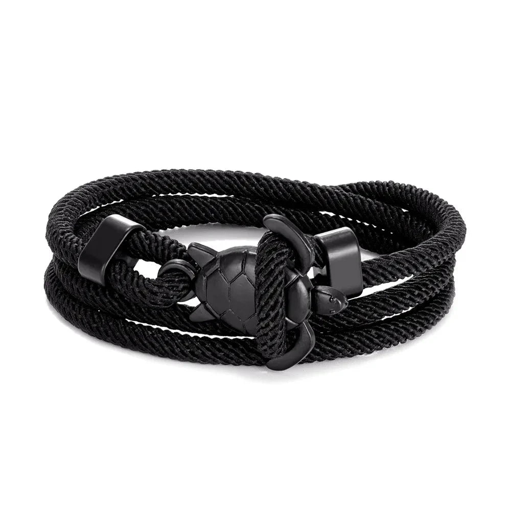 Sea Turtle Rope Bracelet  Hand-Braided Dark Blue Viking Style deideas