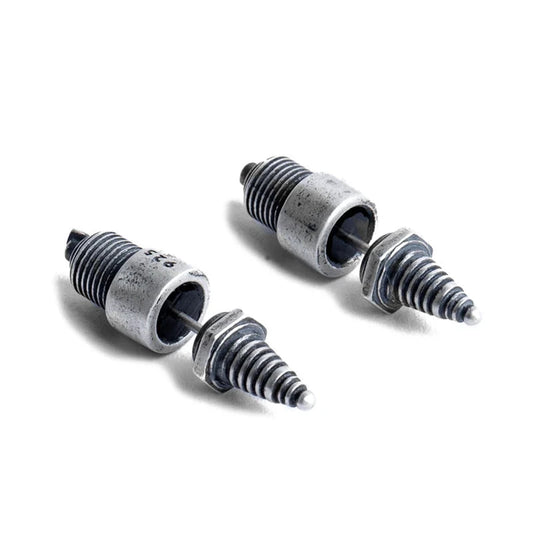 Sterling Silver Spark Plug Stud Earrings Biker-Inspired Steampunk & Cyberpunk Jewelry deideas