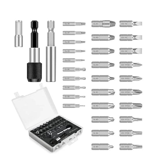 Damaged screw extractor, bit set, screwdriver extractor, bolt disassembly deideas
