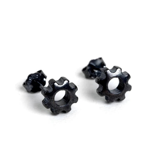 Sterling Silver Steampunk Studs Hip-Hop Ear Jewelry for Men & Women deideas