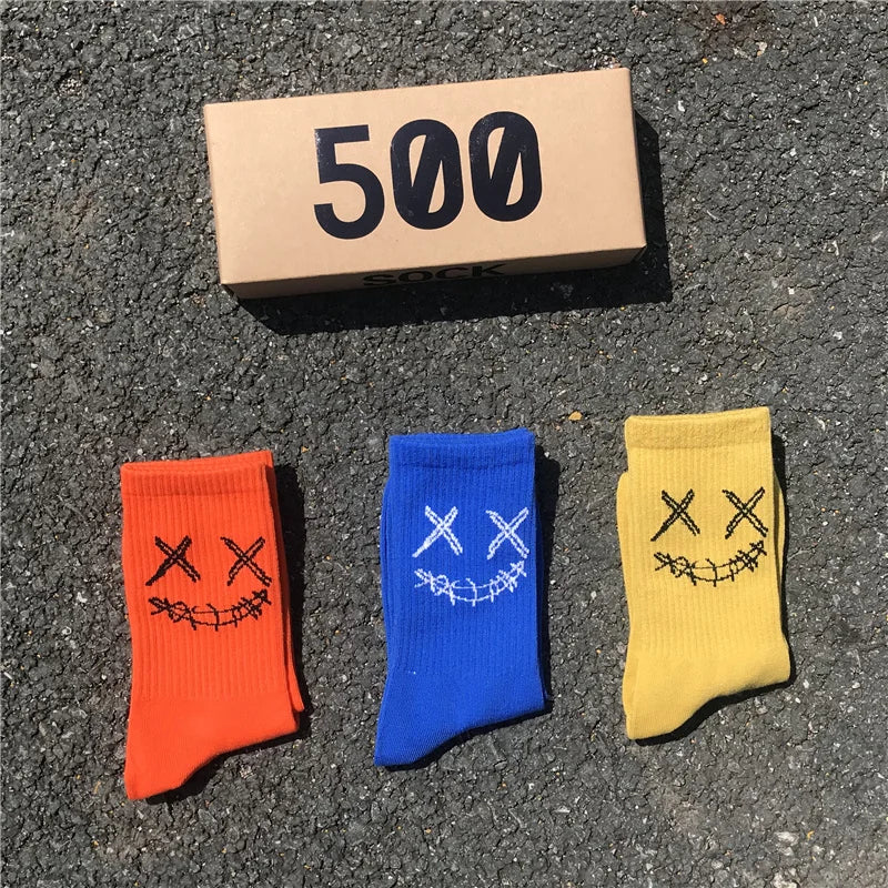 Calcetines Crew Bordados Paquete de 3 - Algodón, EU 36-44, 10 Combinaciones de Colores, Unisex