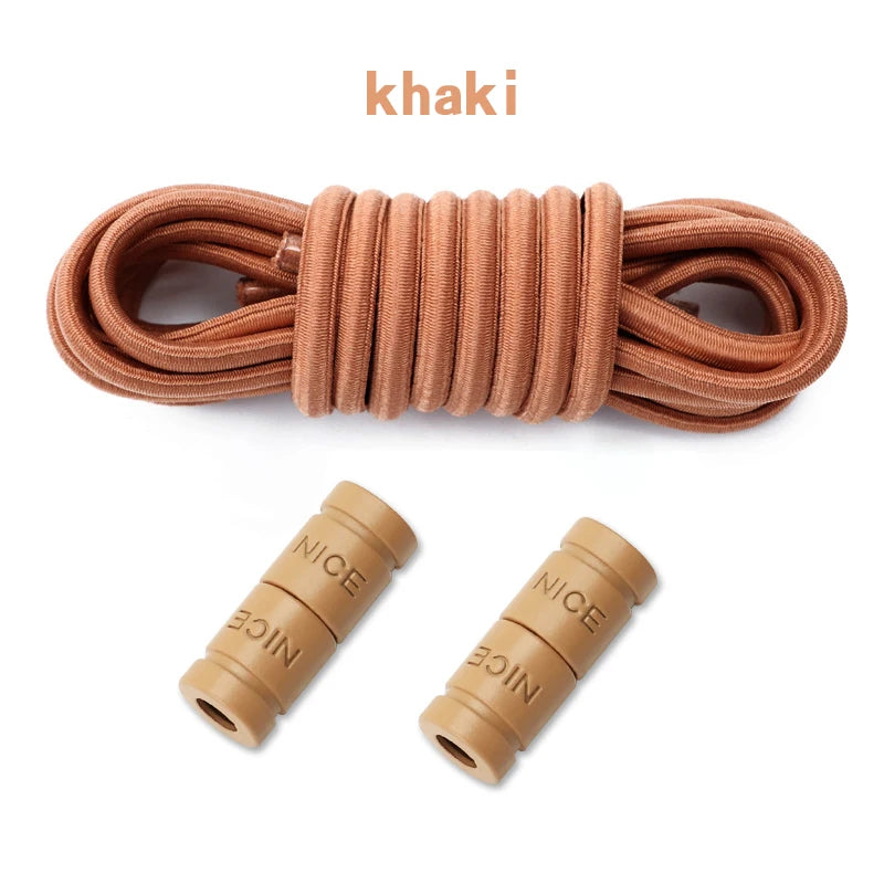 No-Tie Elastic Shoelaces with Color Buckle
