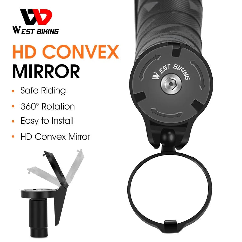 Universal Bike Mirror Adjustable 360° Convex Rearview for MTB & Road Cycling deideas