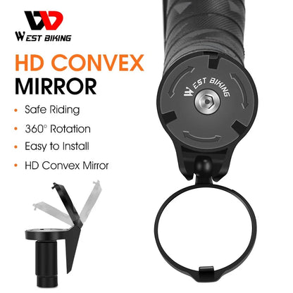 Universal Bike Mirror Adjustable 360° Convex Rearview for MTB & Road Cycling deideas
