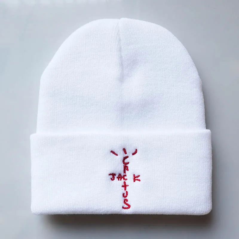 Gorro de punto bordado de cactus — Gorro de invierno unisex