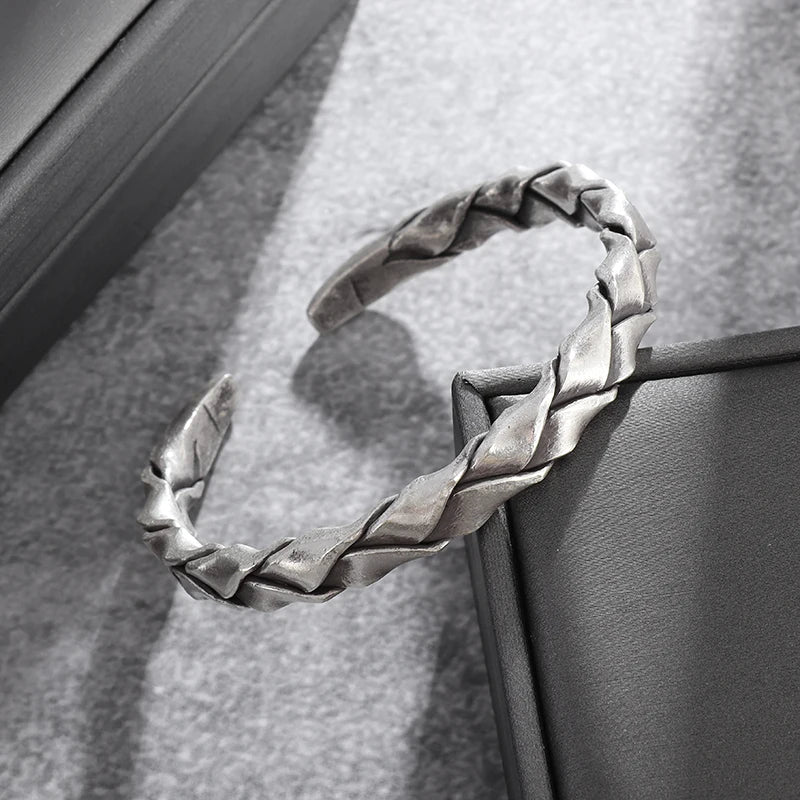 Feather Cuff Bracelet Adjustable Metal Bangle for Men & Women