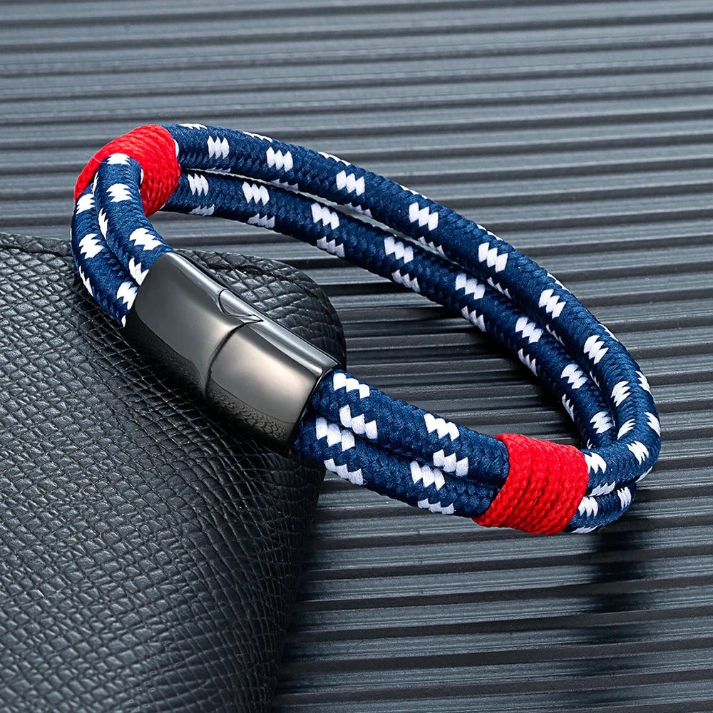 Fashion Nautical Bracelet  Woven Rope with Stainless Steel Accent deideas