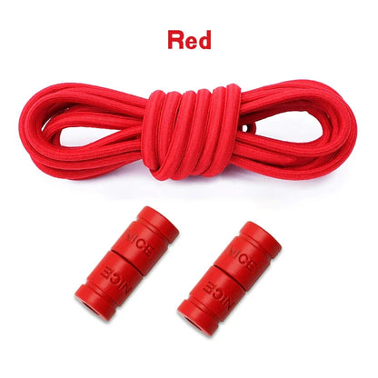 No-Tie Elastic Shoelaces with Color Buckle