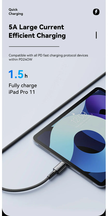 Cable USB-C a USB-C 240W - Carga Rápida 6A, PD 3.1