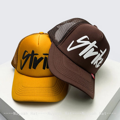 Strike Printed Letter Trucker Cap, Unisex