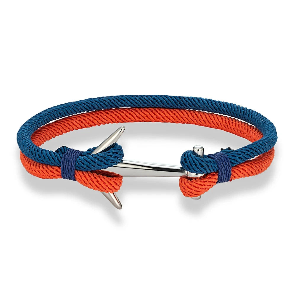 Nautical Steel Double Rope Anchor Bracelet Waterproof, Unisex & Adventure Ready deideas