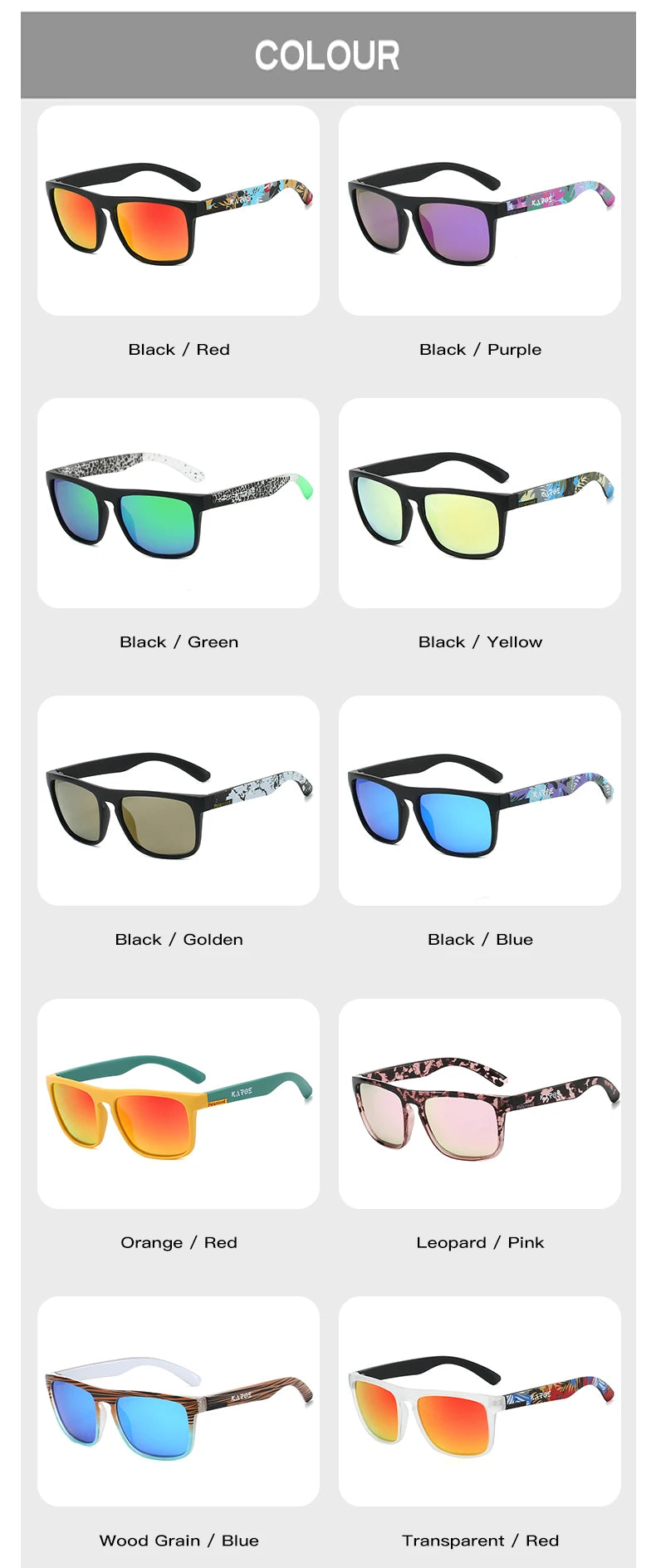 Gafas de sol deportivas camufladas polarizadas - UV400 para conducir, pescar y hacer ciclismo