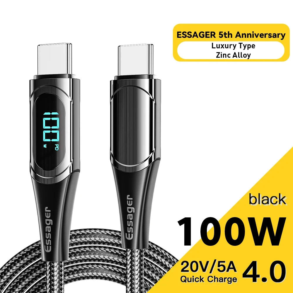 USB-C to USB-C Fast Charging Cable 100W/5A deideas