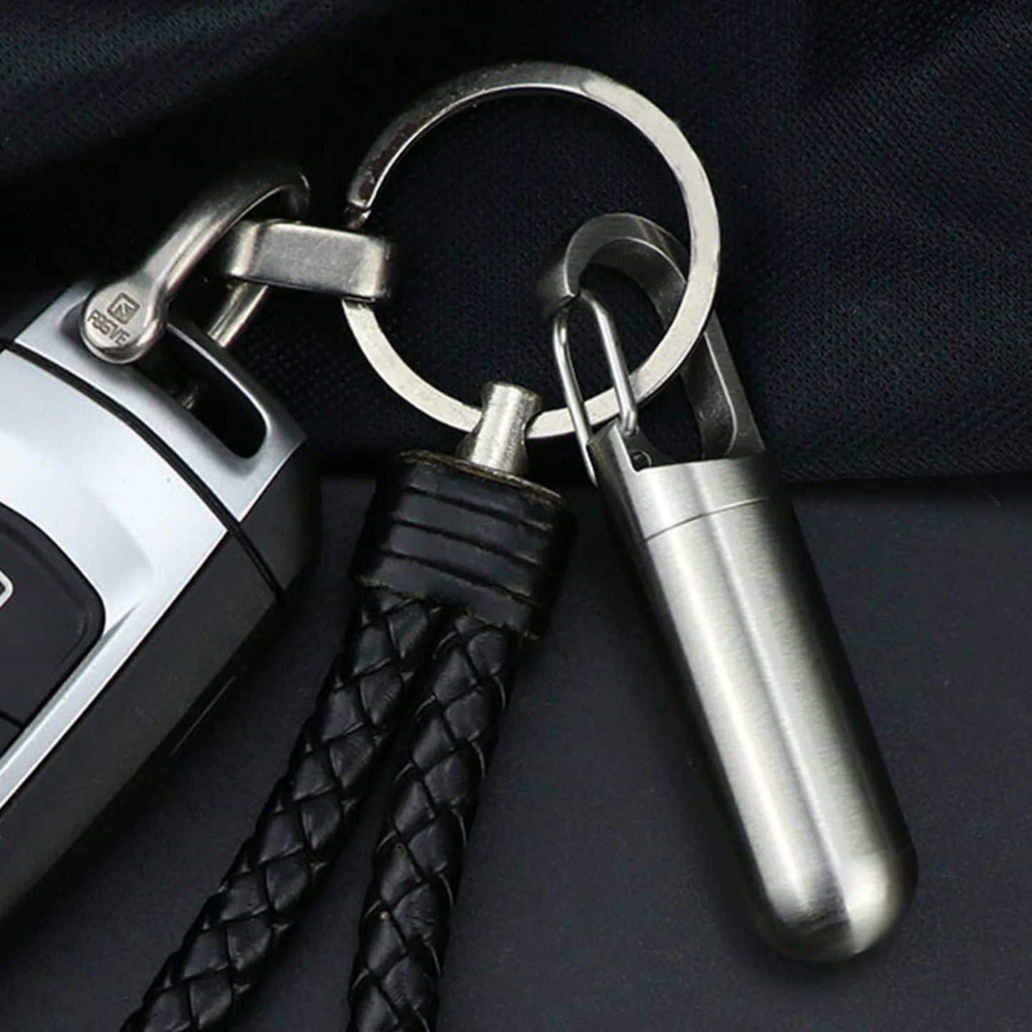 Waterproof Stainless Steel Pill Keychain Container - Portable Medicine Holder, 3 Sizes