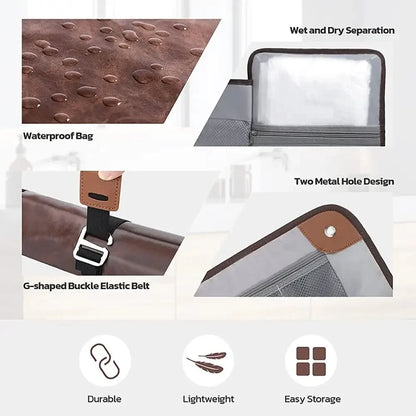 Neceser de piel premium para hombre - Kit de viaje resistente al agua