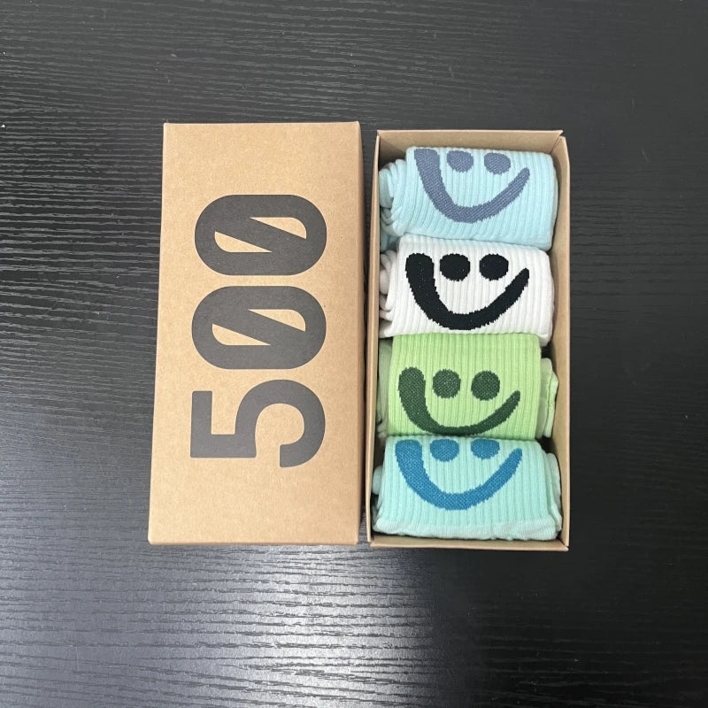 Sonrisa - Calcetines con cara feliz (4 pares)