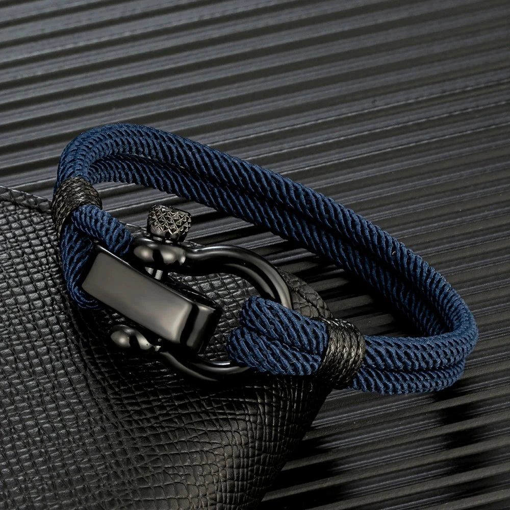 Outdoor Rescue Bracelet Durable Rope & Steel Shackle Buckle deideas