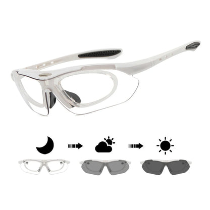 Photochromic Cycling Sunglasses - UV400, 152mm Wide, CE Certified, With/Without Case