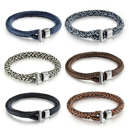 Nautical Rope Bracelet - Stainless Steel Hook, Adjustable