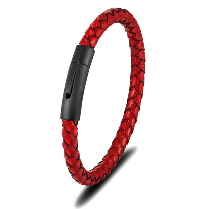 Braided Leather Bracelet with Magnetic Clasp - Premium Golf Accessory