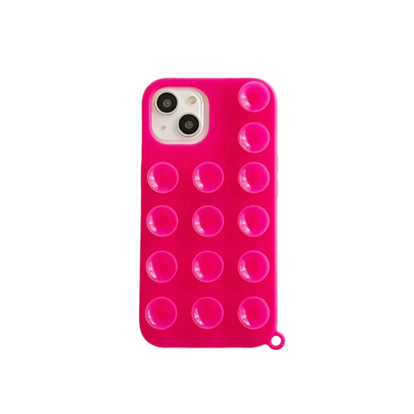 Pink bubble phone case on a white background