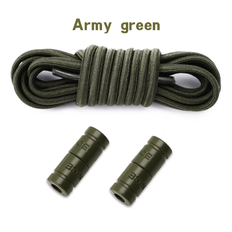 No-Tie Elastic Shoelaces with Color Buckle