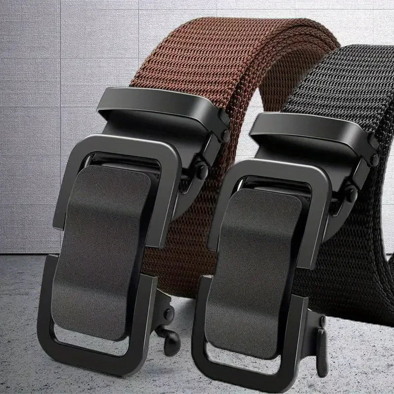 Nylon Belt with Automatic Metal Buckle - 120cm, 6 Colors, Unisex