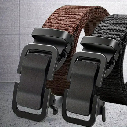 Nylon Belt with Automatic Metal Buckle - 120cm, 6 Colors, Unisex