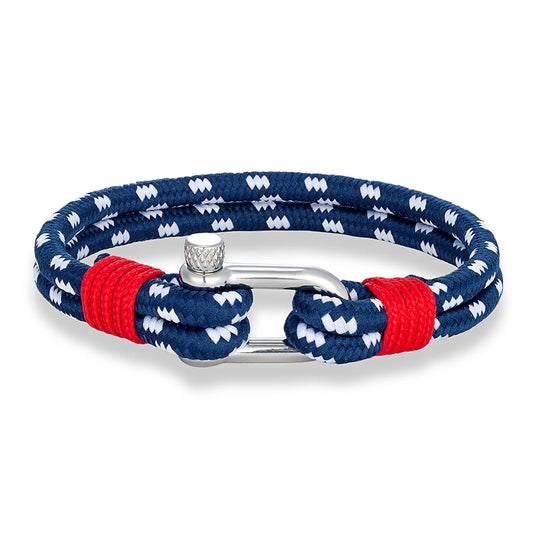 Double Strand Rope Bracelet - Stainless Steel Shackle