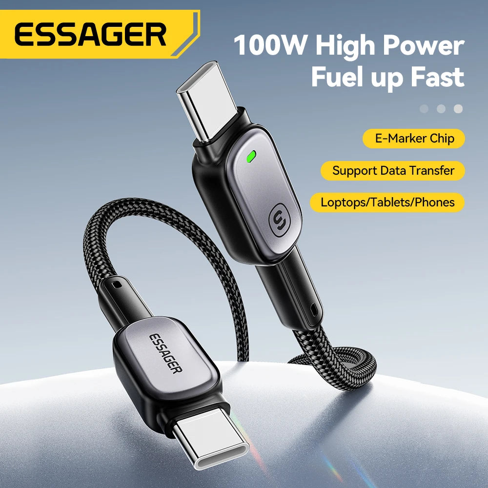USB-C to USB-C Cable with LED Display 100W - Smart Fast Charging Cable | Universal Devices