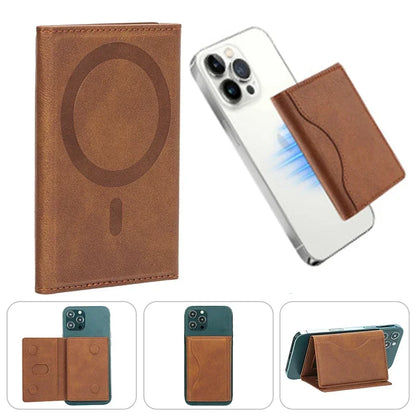 MagSafe PU Leather Card Holder – Magnetic Wallet for iPhone 12 to 17 Pro Max