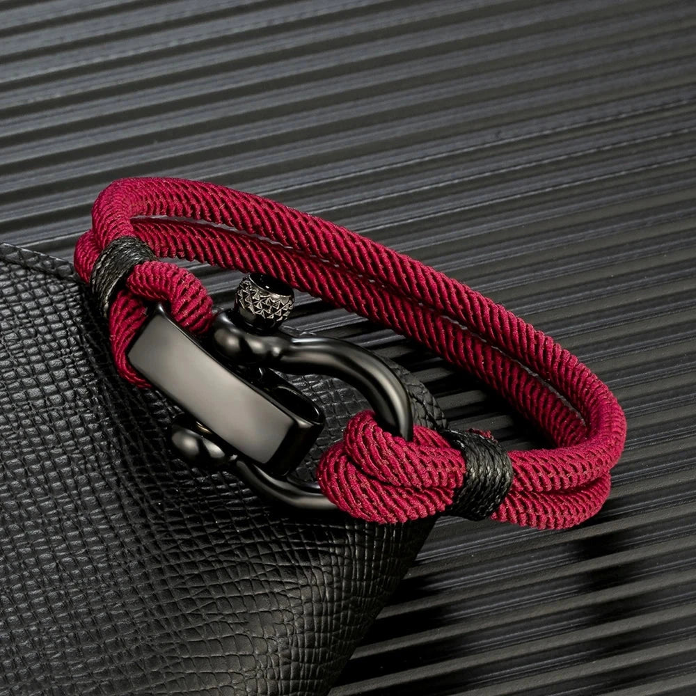 Outdoor Rescue Bracelet Durable Rope & Steel Shackle Buckle deideas
